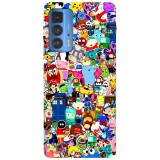 Husa compatibila cu Motorola G20 model Cartoons Stickers, Silicon, TPU, Viceversa, Transparent, Carcasa
