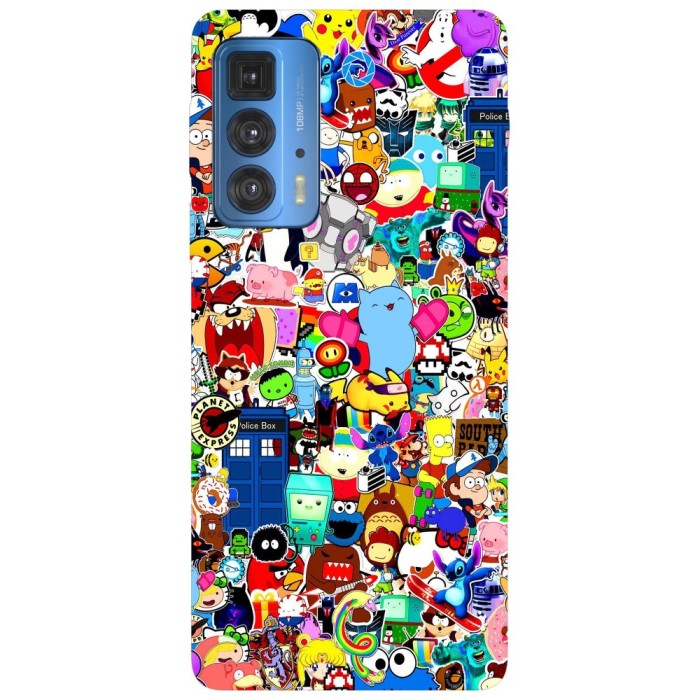 Husa compatibila cu Motorola Edge 20 model Cartoons Stickers, Silicon, TPU, Viceversa