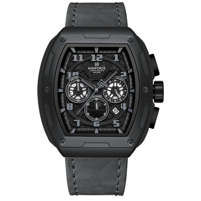 Ceas Barbati Naviforce 8053 Gri , Functii Multiple, Design Military, Shockproof, Rezistent la Apa 3ATM