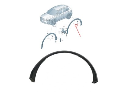 Bandou aripa, ornament spate VW TIGUAN, 05.2016-12.2020, partea stanga, original, aripa spate, foto