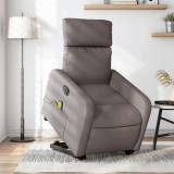 VidaXL Fotoliu electric masaj rabatabil cu ridicare, gri taupe, textil