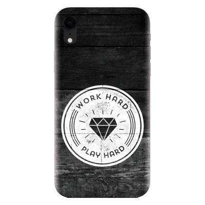 Husa silicon pentru Apple Iphone XR, Work Hard Play Hard foto