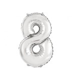 Balon Folie Cifra 35 cm Argintiu-Tip Cifra 8