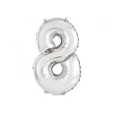 Balon Folie Cifra 35 cm Argintiu-Tip Cifra 8