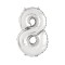 Balon Folie Cifra 35 cm Argintiu-Tip Cifra 8