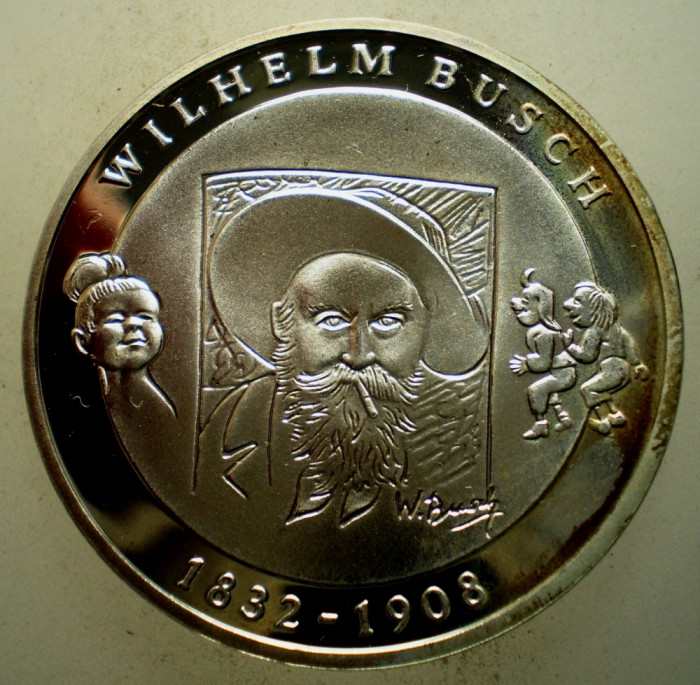 C.472 GERMANIA WILHEM BUSCH 10 EURO 2007 D PROOF ARGINT .925