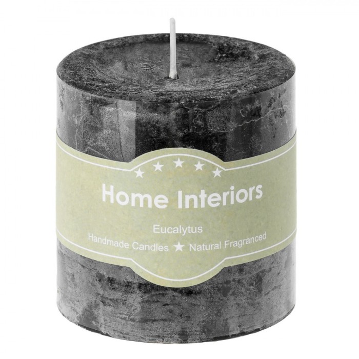 Lum&acirc;nare Parafină, Home Interiors, Aromă Eucalipt, Culoare Neagră, Diametru 6.5x7cm