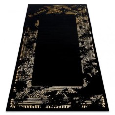 Modern GLOSS covor 408C 86 Cadru stilat, glamour, art deco negru / aur, 80x250 cm