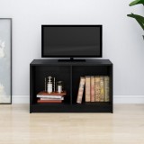 Comodă TV, negru, 70x33x42 cm, lemn masiv de pin
