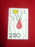 Serie Donatori de sange 1988 Franta , 1 val. stampilata