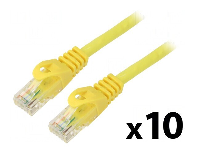 Cablu patch U/UTP 5e CCA PVC galben 0,5m 26AWG
