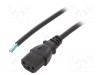 Cablu IEC C13 mamă 3x0,75mm2 0,5m negru 10A 250V LIAN DUNG