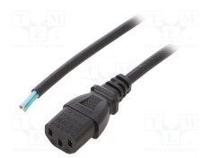 Cablu IEC C13 mamă 3x0,75mm2 0,5m negru 10A 250V LIAN DUNG