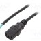 Cablu IEC C13 mamă 3x0,75mm2 0,5m negru 10A 250V LIAN DUNG