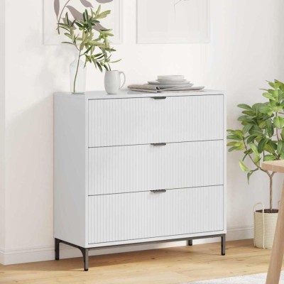 vidaXL Bufet Alb foarte lucios 79.5 x 33 x 82 cm Lemn compozit 883438 foto