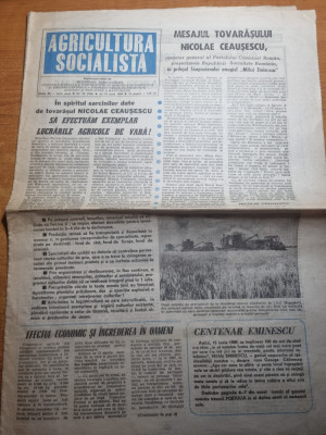 ziarul agricultura socialista 15 iunie 1989-100 ani de la moartea lui m.eminescu foto