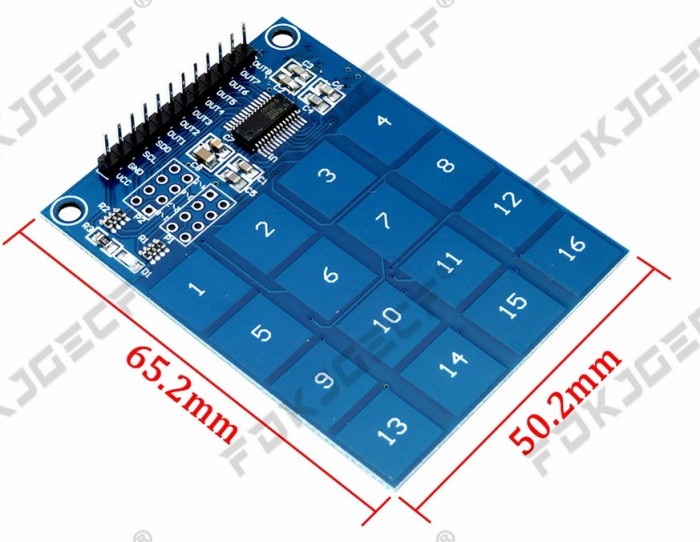 Tastatura digitala cu 16 butoane capacitiva TTP229