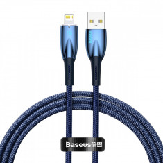 Cablu Seria Baseus Glimmer USB-A - Lightning 2.4A 480Mbps 1m Albastru CADH000203