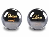Cumpara ieftin Set 2 sfere decorative sticla gri cu led Love Dream &Oslash; 12 cm x 10,5 H