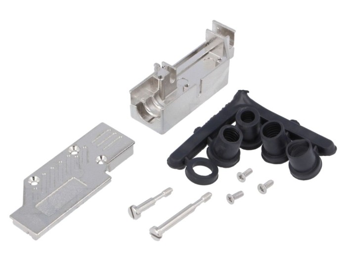 Carcasă D-Sub ecranată, profil jos