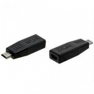 Adaptor MicroUSB (mama) la MicroUSB (tata) DeTech-17135 Negru foto