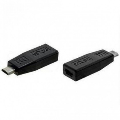 Adaptor MicroUSB (mama) la MicroUSB (tata) DeTech-17135 Negru