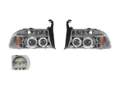Set faruri tuning DODGE DAKOTA, 01.1997-12.2004; DURANGO, 01.1997-01.2004, Taiwan, partea stanga+dreapta, Tip=USA; H1+H3; manual; transparent, argint