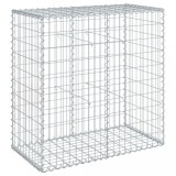 Cumpara ieftin Cos gabion cu capac, argintiu, 100x50x100 cm, fier galvanizat