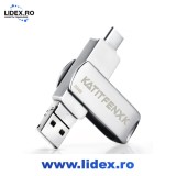 Stick USB 3.0 Mobil, KATITFENXK, 256GB, High Speed, Backup fisiere, Flash Drive 4 in 1, Adaptor Type-A, Type-C, Lightning, USB-A, Potrivit pentru tele