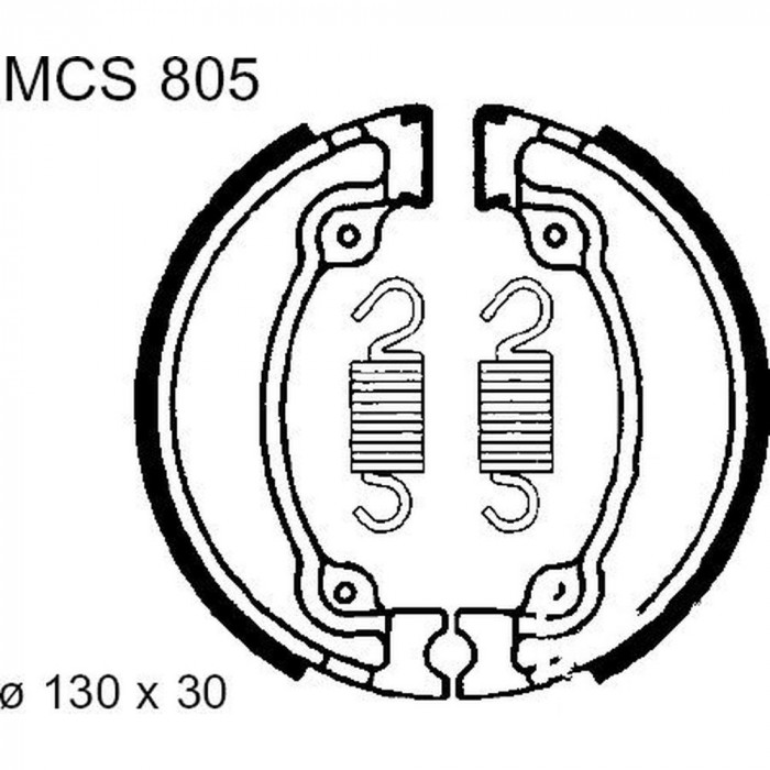 Set saboti frana (ferodo) TRW MCS805 - Honda CA 125 Rebel - VT 125 Shadow - XL 500 S - XR 500 R - XL 600 R - XL 600 Transalp