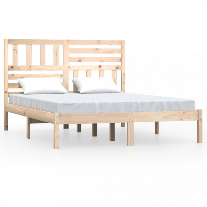 Cadru de pat mic dublu 4FT, 120x190 cm, lemn masiv de pin