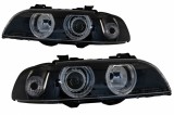 Faruri Angel Eyes BMW Seria 5 E39 Sedan Touring (1996-2003) Editie Negru Gri Performance AutoTuning