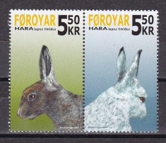 Feroe 2005 fauna iepuri MI 526-527 MNH w60 foto