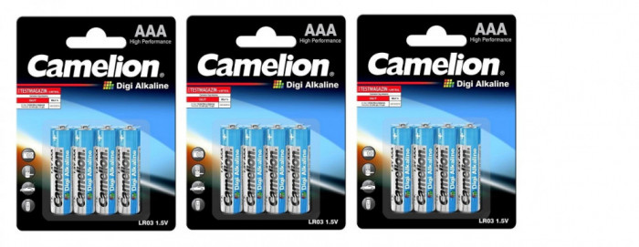 Set 12 Baterii Ultra Alkaline LR03, AAA,1.5V, Camelion