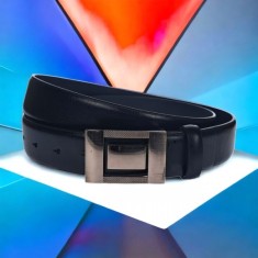 Curea barbati, casual-eleganta, din piele ecologica, latime 3.5 cm, negru - CK154N