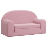 Cumpara ieftin Canapea extensibila pentru copii cu 2 locuri, roz, plus moale