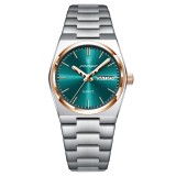 Cumpara ieftin Ceas barbatesc Poedagar CS1794, otel inoxidabil, argintiu-rose gold, cadran verde