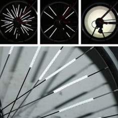 Ornamente Reflectorizante pentru Spite Bicicleta set 12 bucati alb