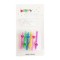 Set 6 Lumanari de Tort, Cyrax, Model Creion cu Inimioare, 5.9 x 1.1 cm, din Ceara, Multicolor