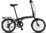 Bicicleta Umit Folding V-Brake , 6 viteze, pliabila, cadru aluminiu, roata 20 , culoare negru verde