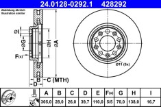 ATE 24.0128-0292.1 Disc frana