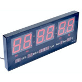 Ceas electronic de perete LED Rosu cu afisaj termometru si calendar, Oem