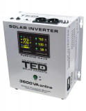 Invertor Solar Fotovoltaic Monofazat Off-Grid, 48V 3600VA 2400W MPPT cu unda sinusoidala pura, TED Electric TED000309