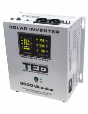 Invertor Solar Fotovoltaic Monofazat Off-Grid, 48V 3600VA 2400W MPPT cu unda sinusoidala pura, TED Electric TED000309 foto