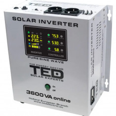 Invertor Solar Fotovoltaic Monofazat Off-Grid, 48V 3600VA 2400W MPPT cu unda sinusoidala pura, TED Electric TED000309