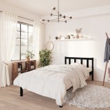 VidaXL Cadru de pat, negru, 100x200 cm, lemn masiv de pin