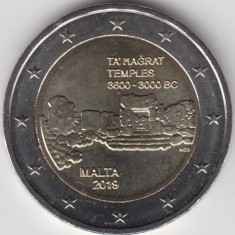 moneda 2 euro comemorativa MALTA 2019_Templul Hagrat, UNC
