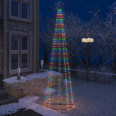 vidaXL Decorațiune brad Crăciun conic 400 LED-uri colorate 100x360 cm foto