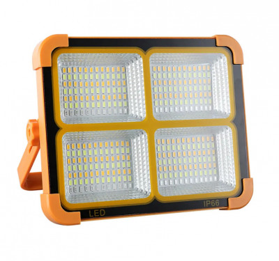 Proiector LED 500W, portabil, IP66, 336LED, cu incarcare solara sau USB, acumulatori 12000mAh foto