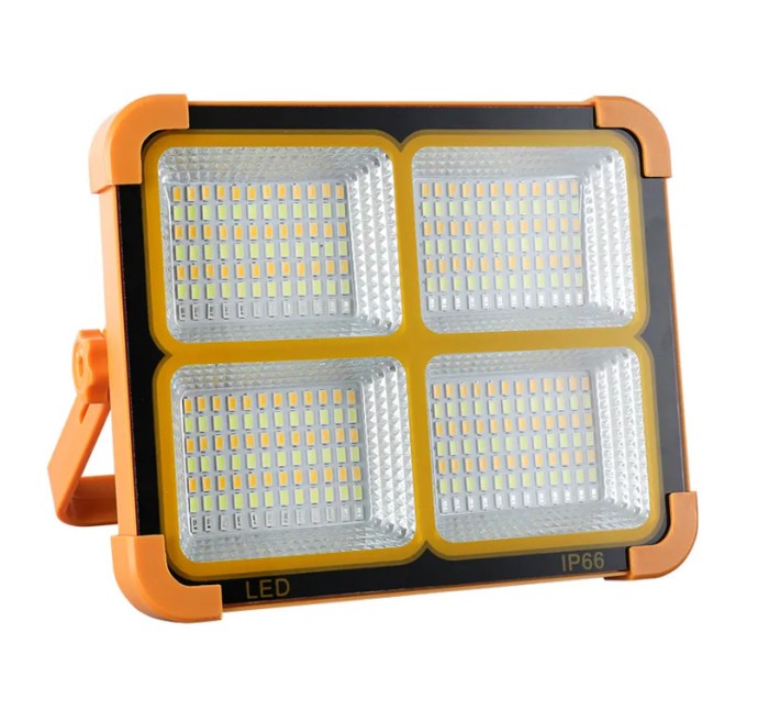 Proiector LED 500W, portabil, IP66, 336LED, cu incarcare solara sau USB, acumulatori 12000mAh